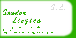 sandor lisztes business card